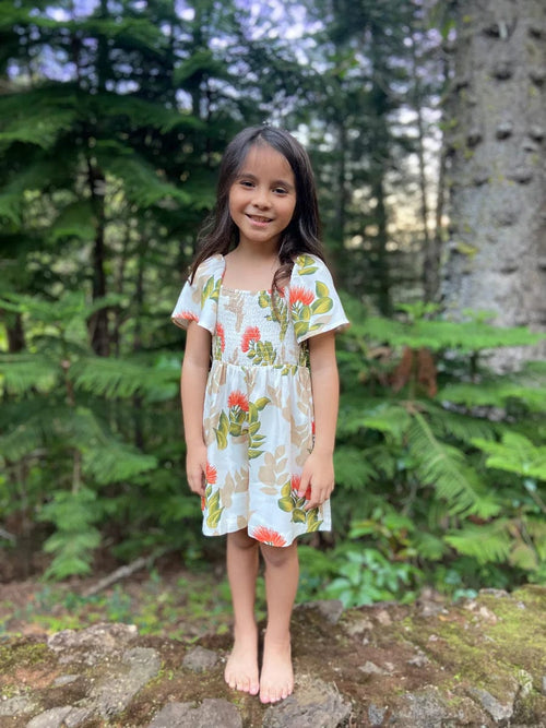 Pohaku Hawaii Keiki Girl's Romper in Ohia Lehua Girl's Dress in Pua Kiele | Pohaku Hawaii | graysgazette graysgazette